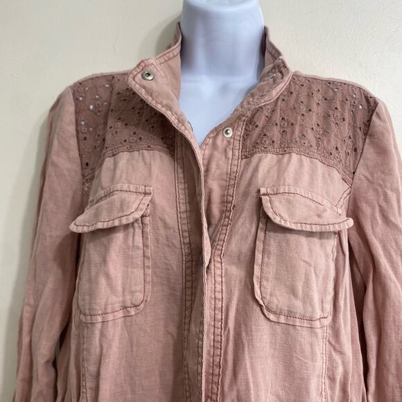 Maurices Blush Utility Jacket with Lace Accents - Picture 3 of 11